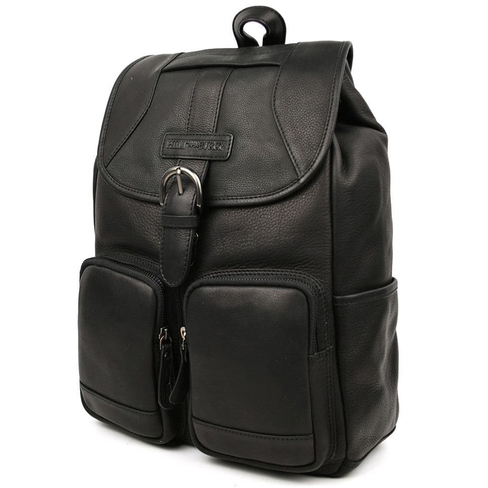 Міський шкіряний рюкзак HILL BURRY HB4066A чорний — 3