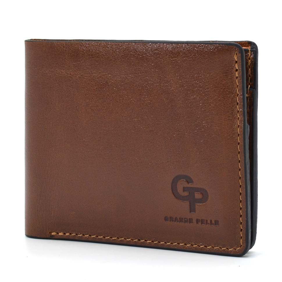 Кожаное портмоне для мужчин 505623 Grande Pelle, коричневого цвета — 4