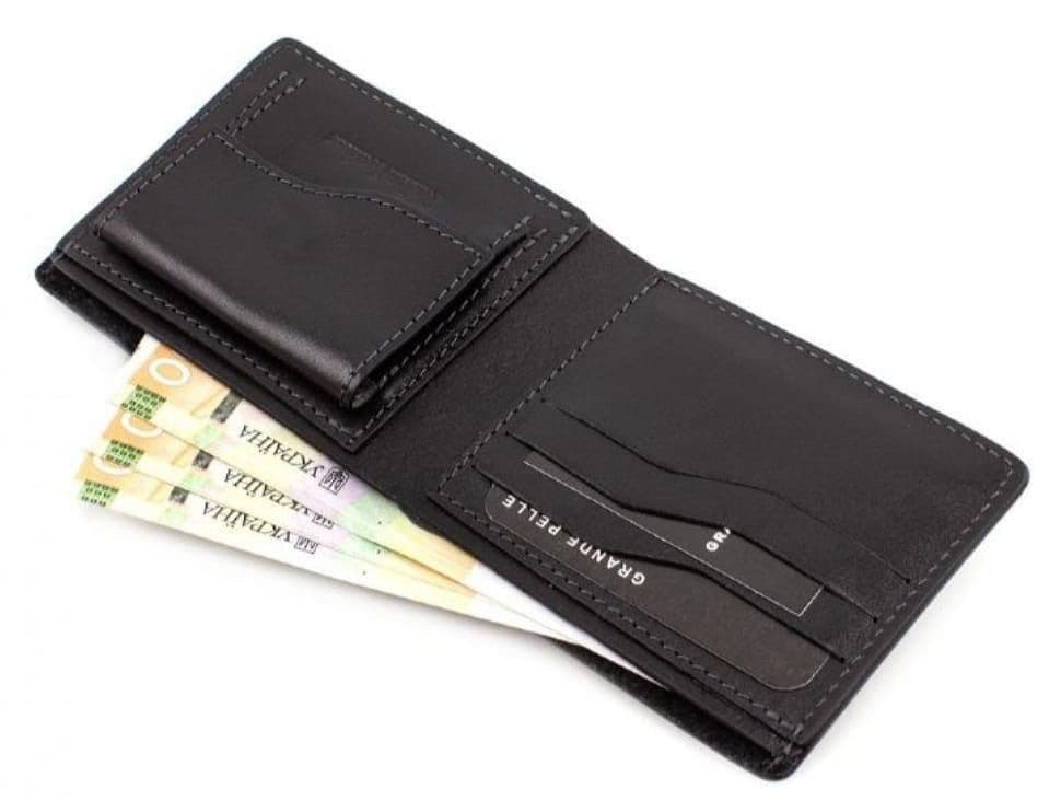Кожаное портмоне Grande Pelle 506610 мужское двойного сложения (бифолд) — 3