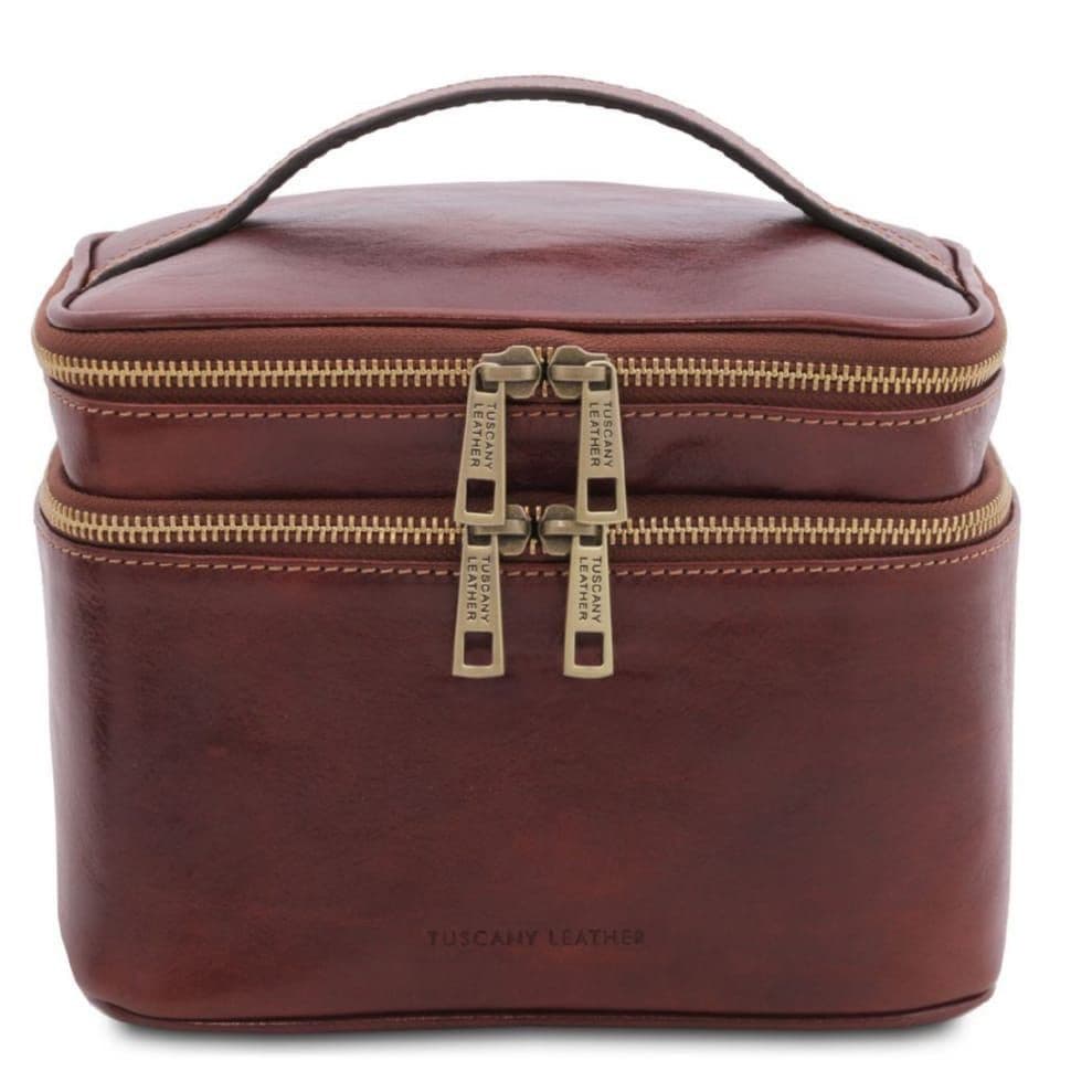 Шкіряний несесер косметичка Eliot Tuscany TL142045 (коричневий) — 2