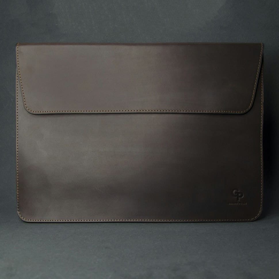 Кожаный чехол для MacBook 13", кожа Crazy Horse шоколад