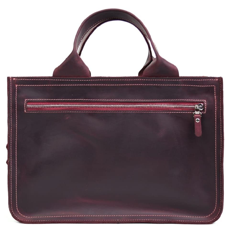 Сумка портфель шкіряна для документів ноутбука LIMARY lim-380RW бордо — 2