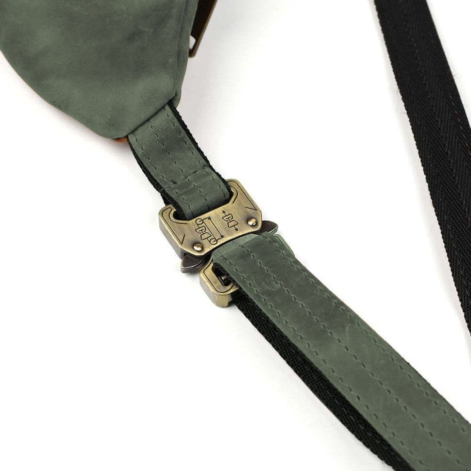 Стильна сумка на пояс бренда TARWA RE-3079-3md у зеленом crazy horse — 4