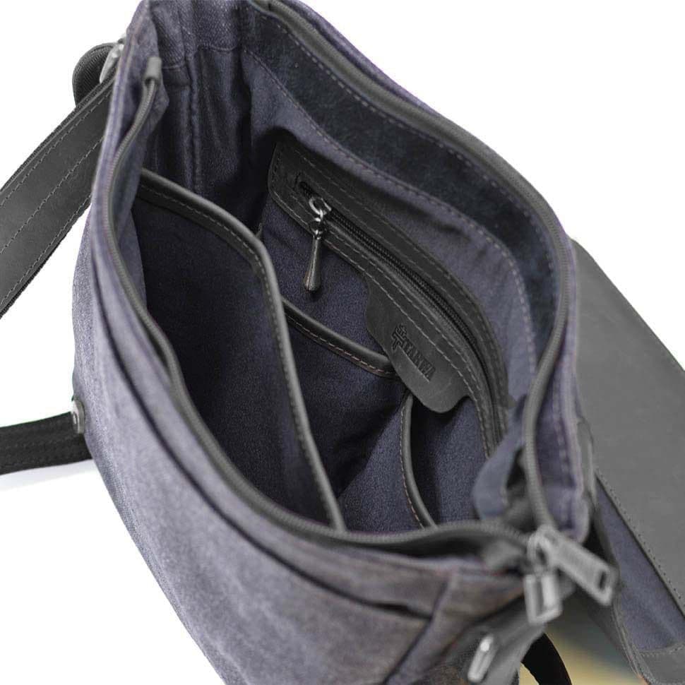 Сумка через плечо размера А4 из парусины и кожи RAG-6601-3md TARWA — 2