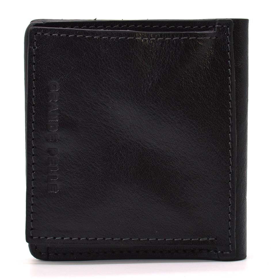 Мужское кожаное портмоне черное Grande Pelle 528410 — 4