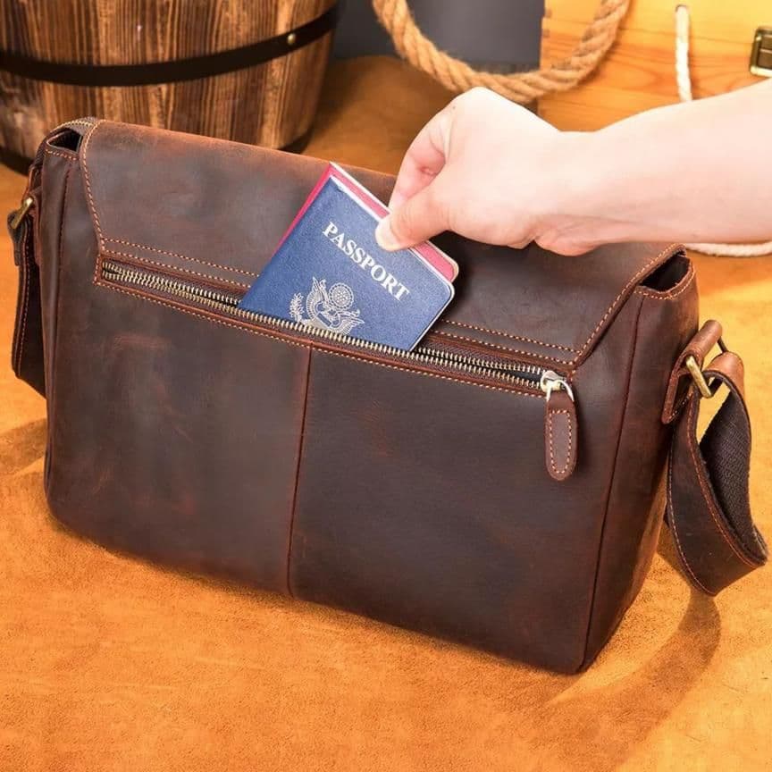 Чоловіча шкіряна сумка через плече Bexhill bx6033 — 3