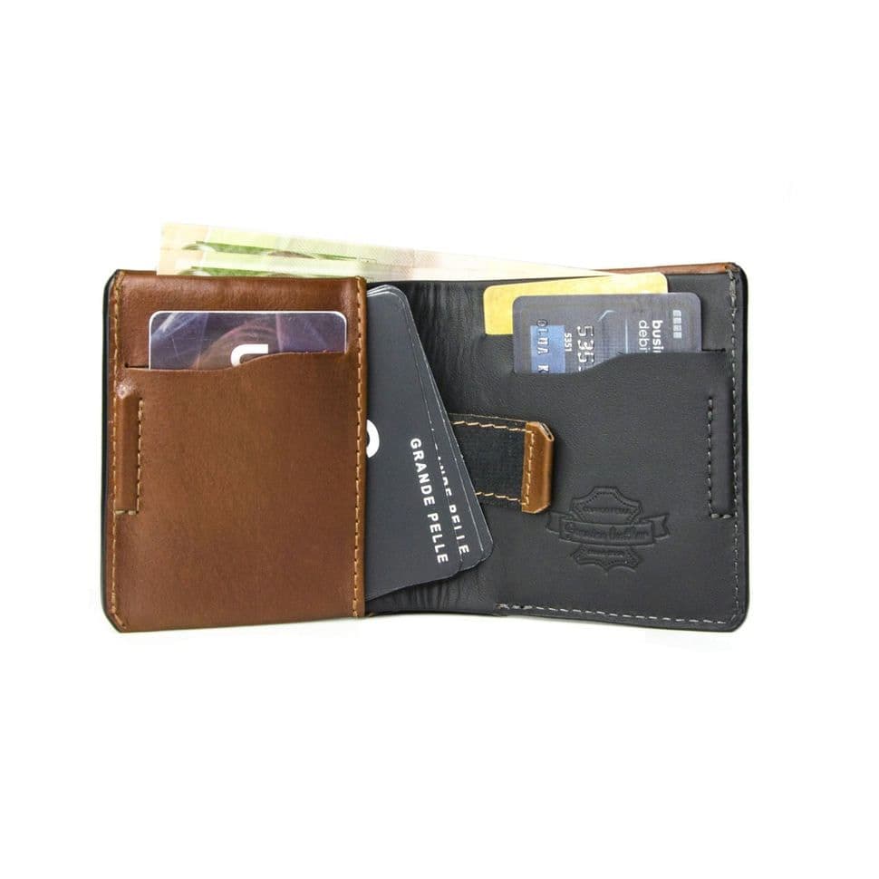Кожаное портмоне Grande Pelle 550623 глянцевая кожа коньяк — 2