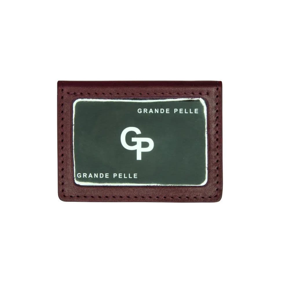 Шкіряна обкладинка на права ID паспорт, посвідчення Grande Pelle 211661 бордова — 2