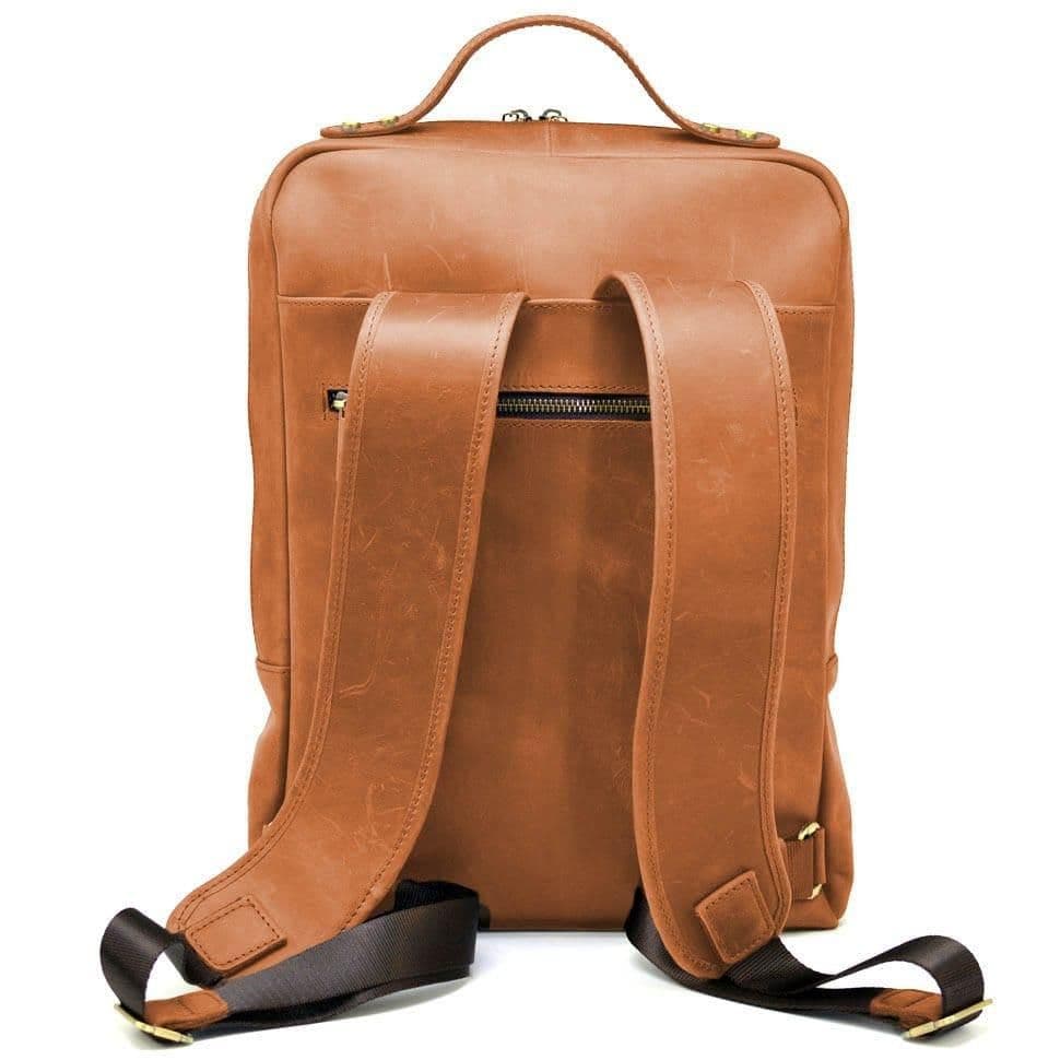 Рюкзак для ноутбука 15" дюймов RB-1240-4lx у коньячної шкірі крейзі хорс — 2