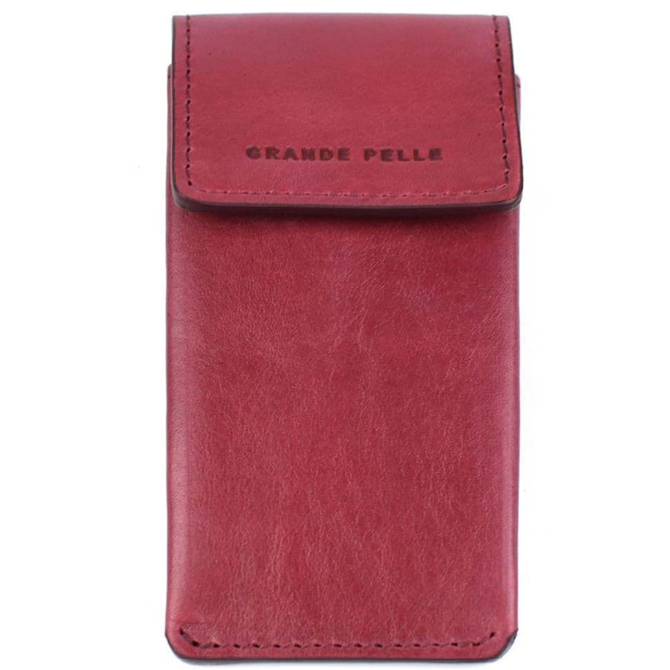 Ключниця шкіряна Grande Pelle 400661 бордова глянсова — 4