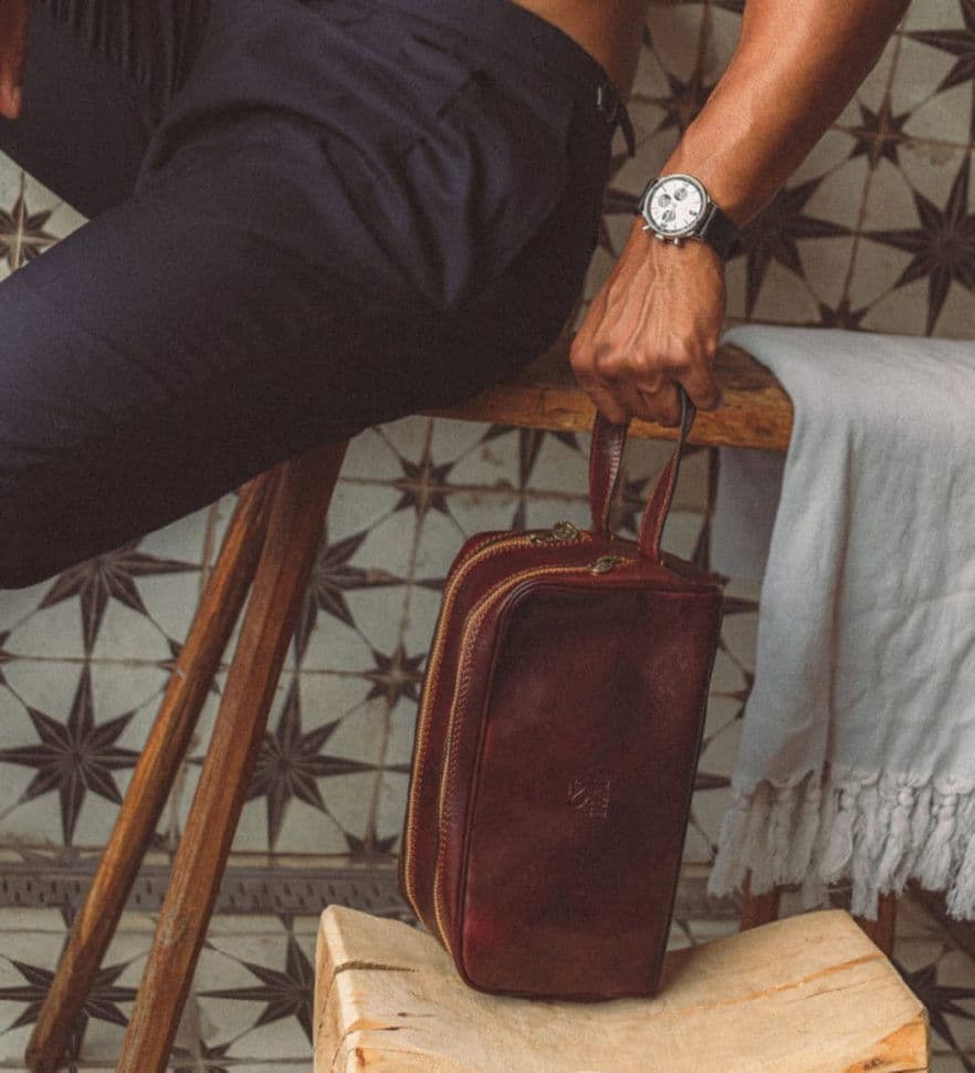 Шкіряна косметичка Dopp Kit - All the Kings Men - коричневий колір - Time Resistance 5196901 — 3