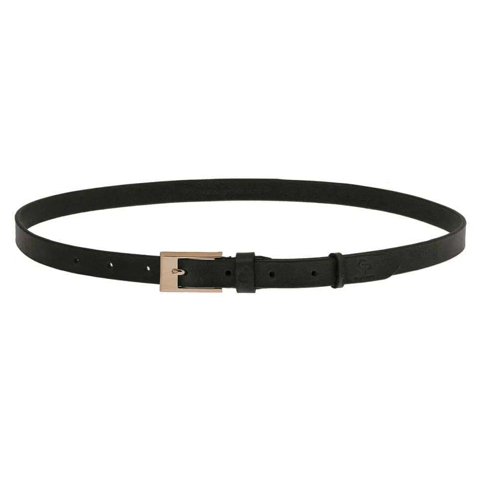 Жіночий шкіряний тонкий ремінь Labbro чорний Grande Pelle 230700400 — 2