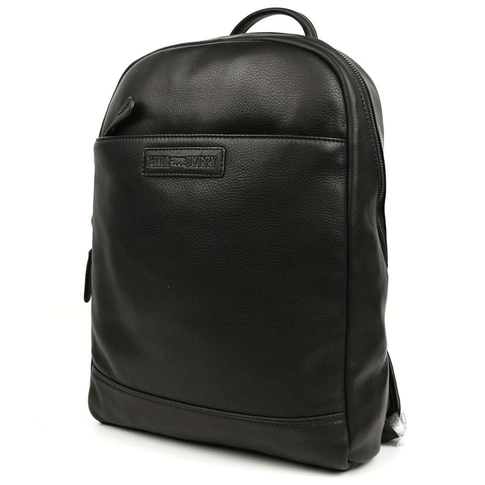 Городской кожаный рюкзак HILL BURRY HB15295A черный — 3