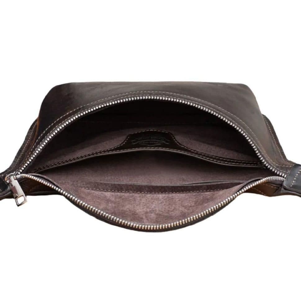 Шкіряна поясна сумка Grande Pelle 743620 коричнева — 2