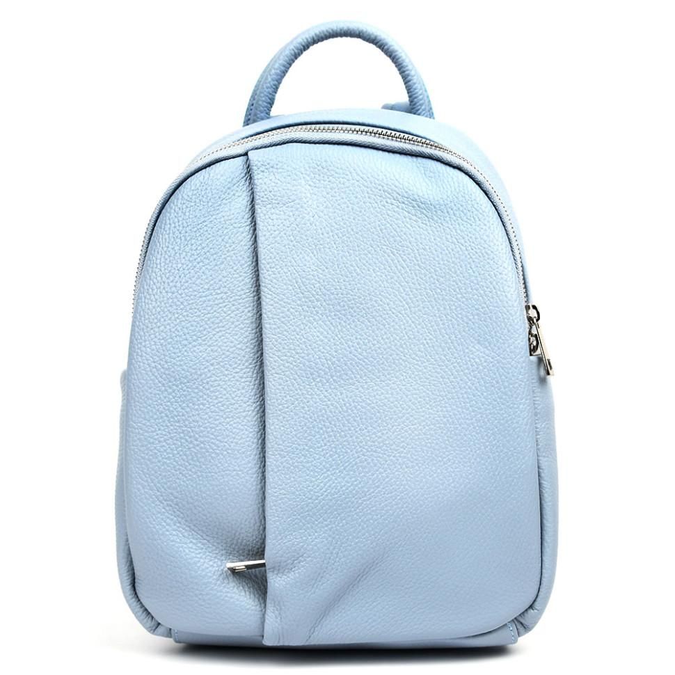 Кожаный женский рюкзак голубой Virginia Conti Italy - VC3964fblue