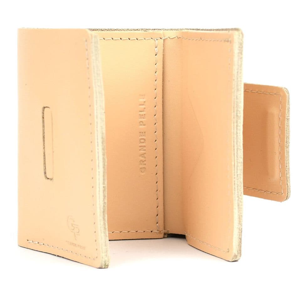 Портмоне кожаное, глянец, бежь Grande Pelle 504243 — 4