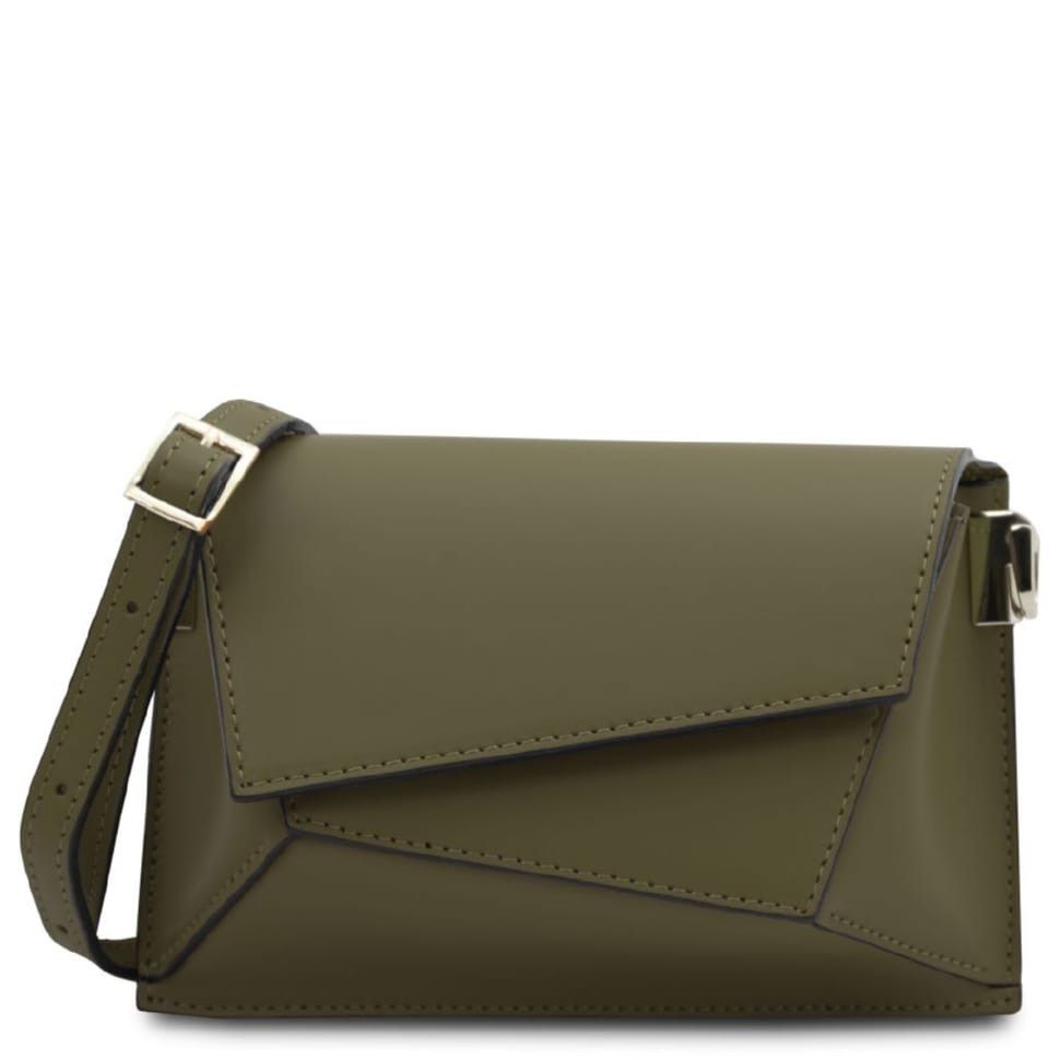 Кожаная женcкая сумка мессенджер через плечо Tuscany TL142253 (Forest Green)