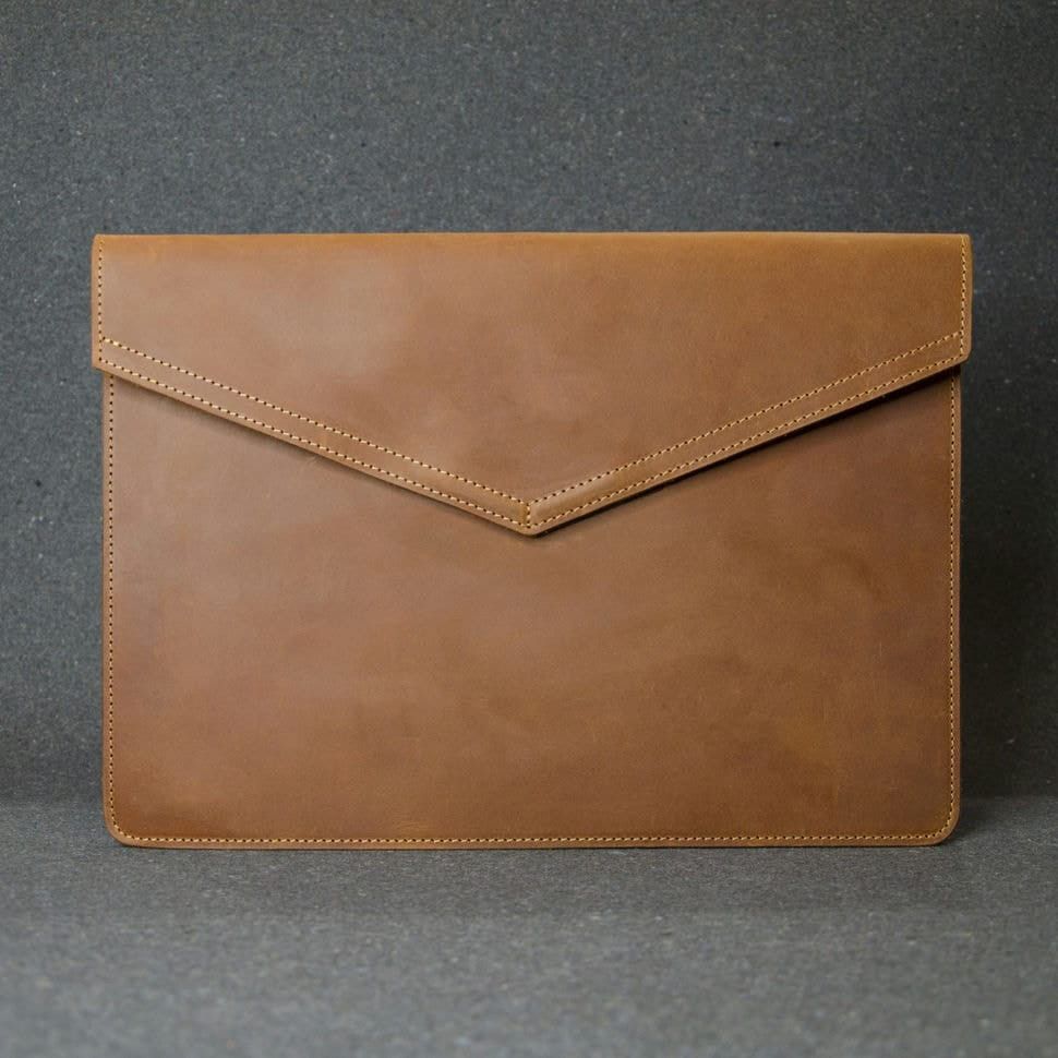 Кожаный чехол для MacBook 12' кожа Crazy Horse, терракот