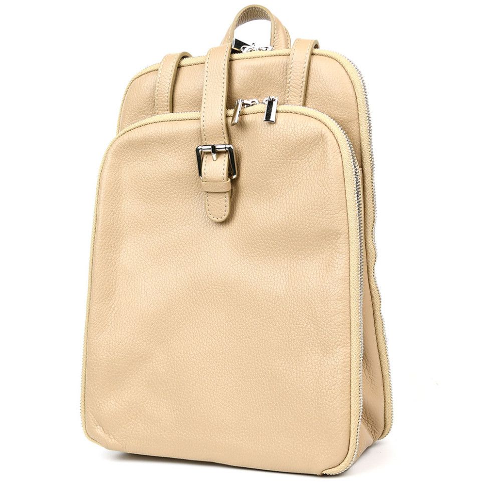 Кожаный итальянский рюкзак Firenze HB03334Beige бежевый