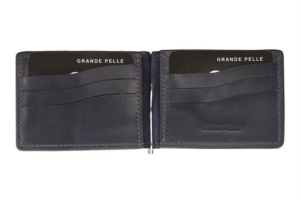 Зажим для купюр Grande Pelle 105670 ONDA, синий — 2