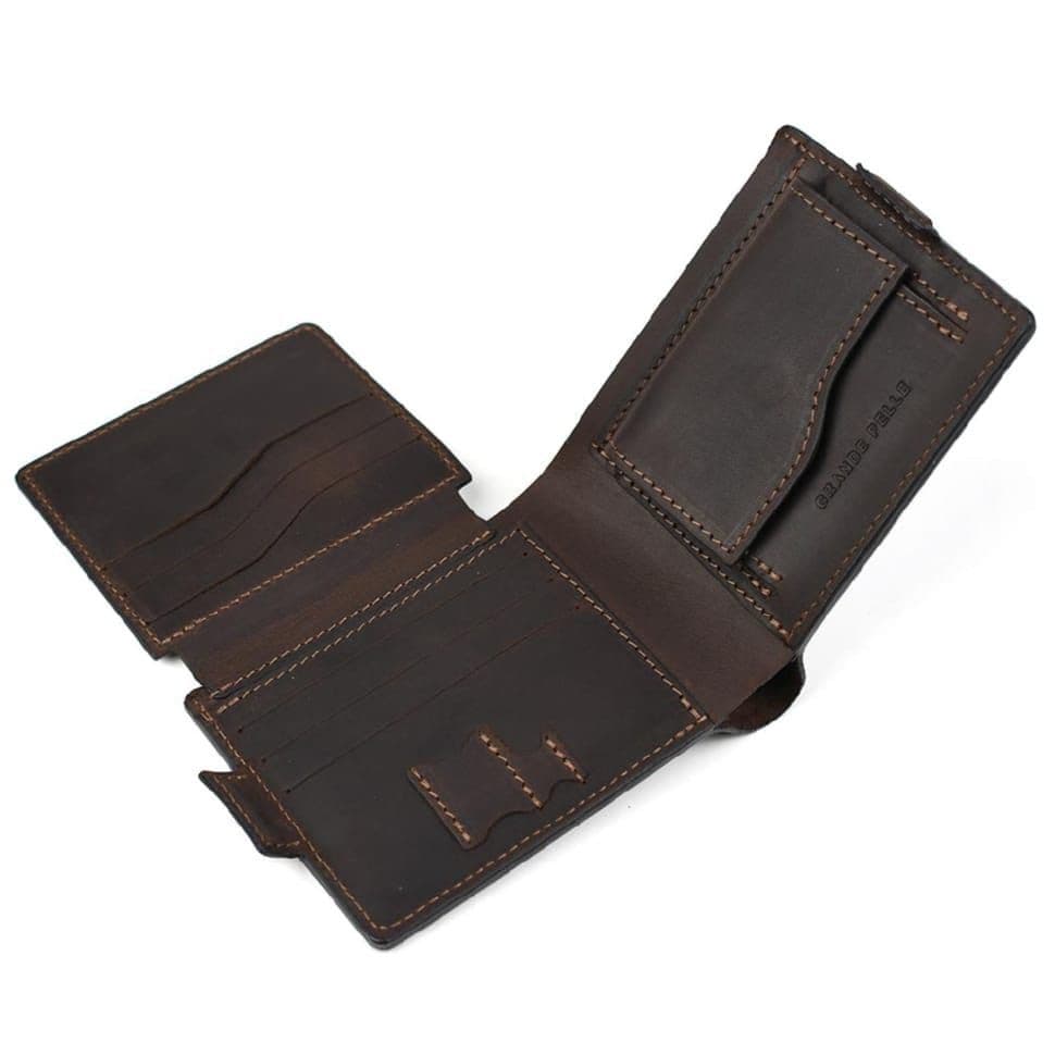 Кожаное портмоне Аmico Grande Pelle, коричневый крейзи хорс 515120 — 3