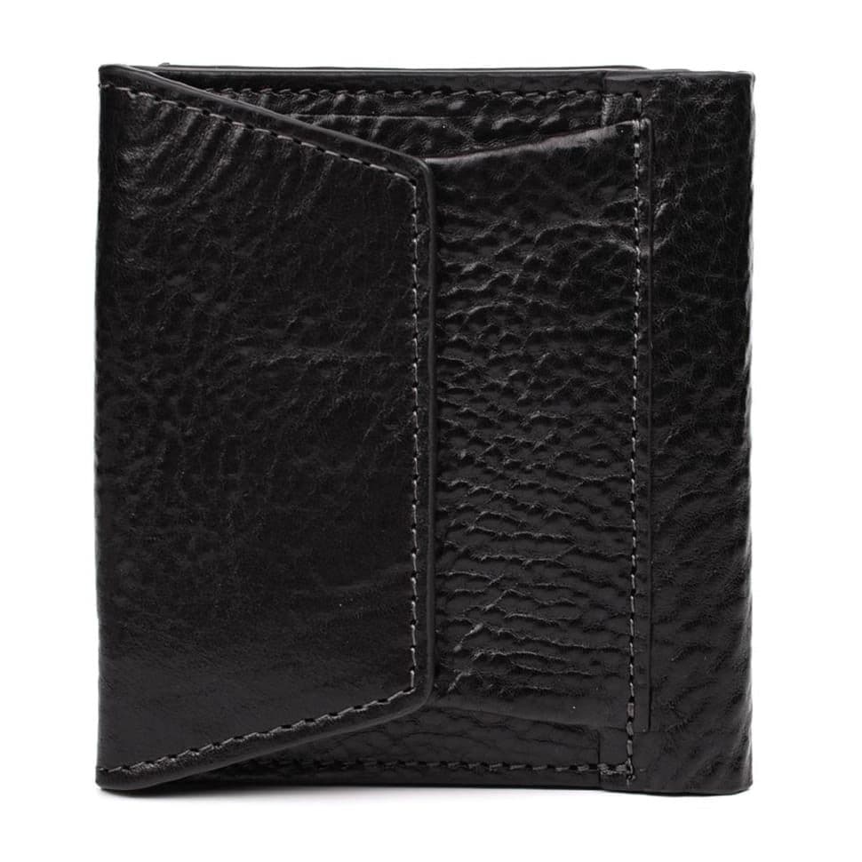 Небольшое мужское кожаное портмоне Grande Pelle 502410 черное — 4