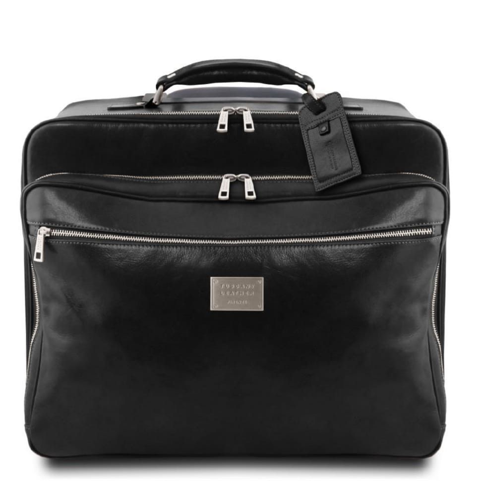 Кожаная салонная сумка чемодан пилота Varsavia Tuscany Leather TL141888 (Черный)