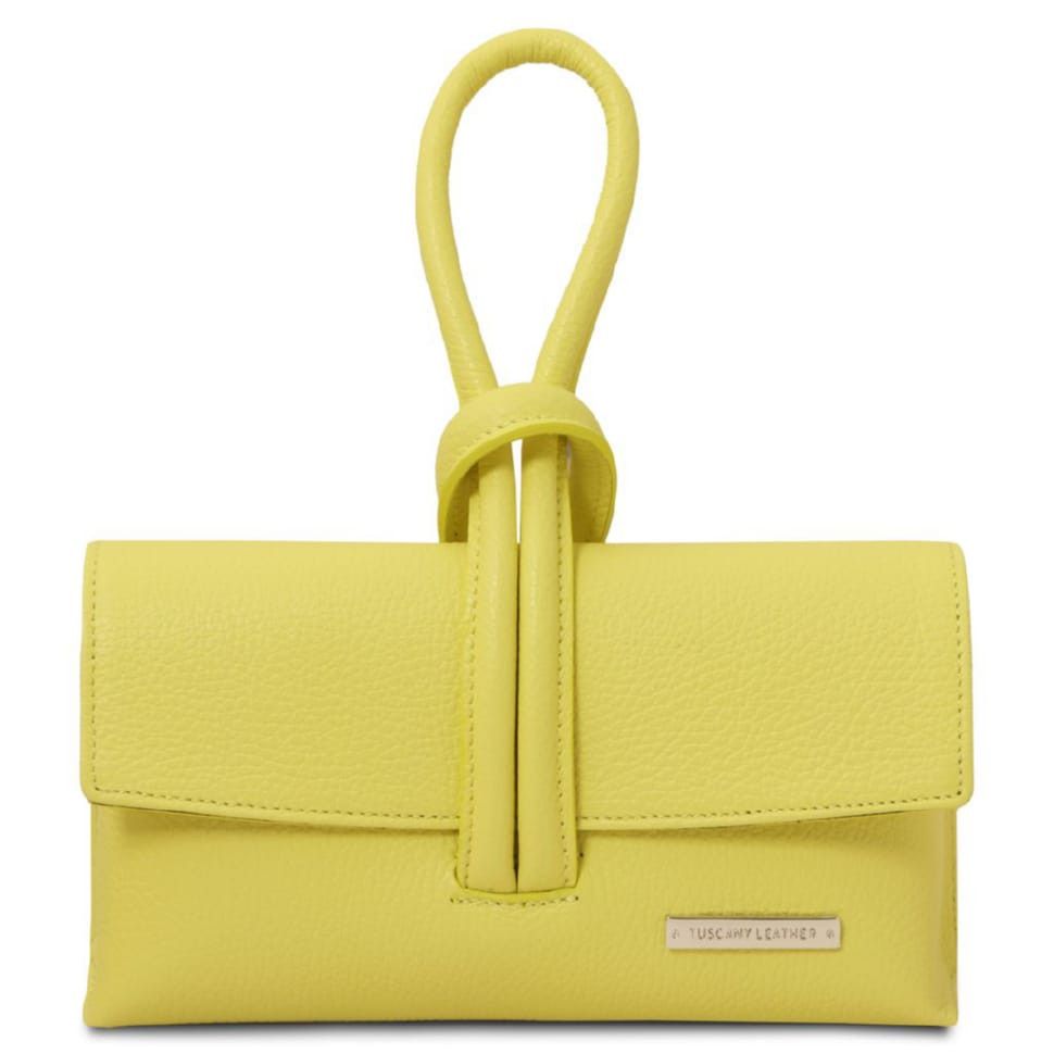 Клатч кожаный женский Tuscany TL141990 (Lime Yellow)