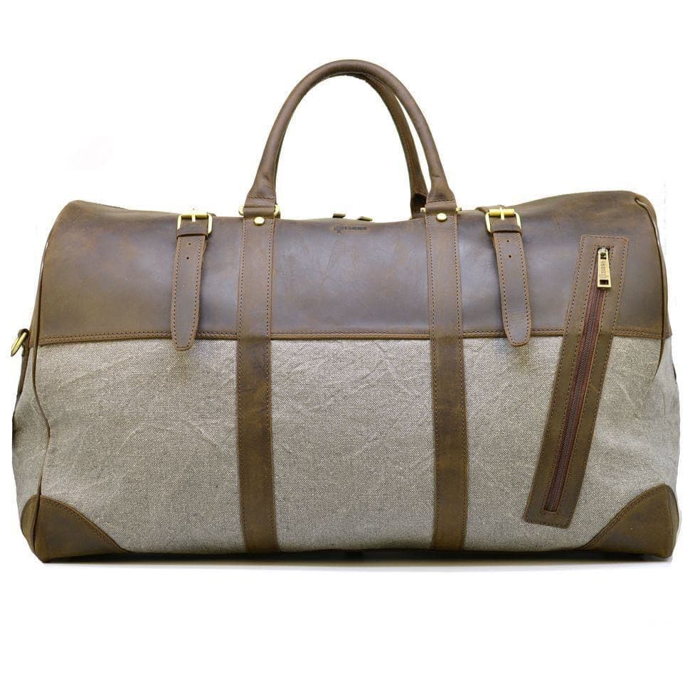 дорожня сумка-баул зі шкіри Crazy Horse і ткани Canvas RGj-1633-4lx TARWA — 4