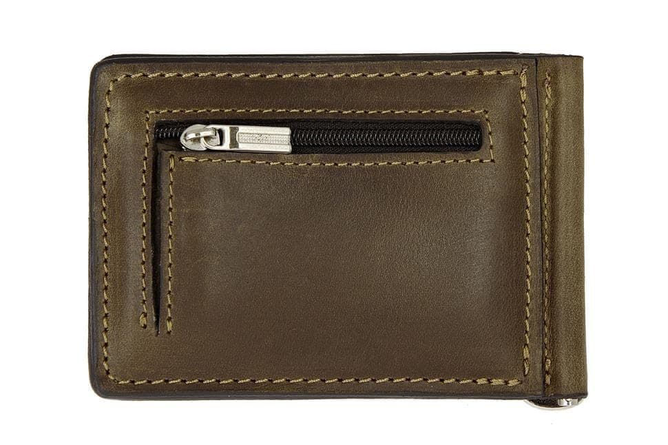 Затискач для купюр ONDA, шоколад з монетницей Grande Pelle 125620 — 2