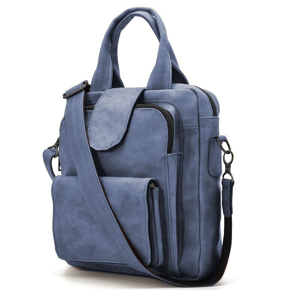 Вертикальная мужская сумка RK-7266-3md TARWA синяя