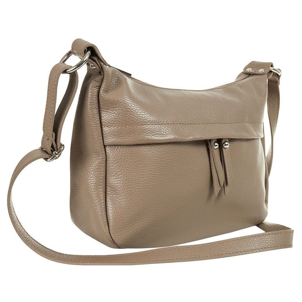 Шкіряна жіноча сумка Virginia Conti Italy - Art01355dtaupe — 2