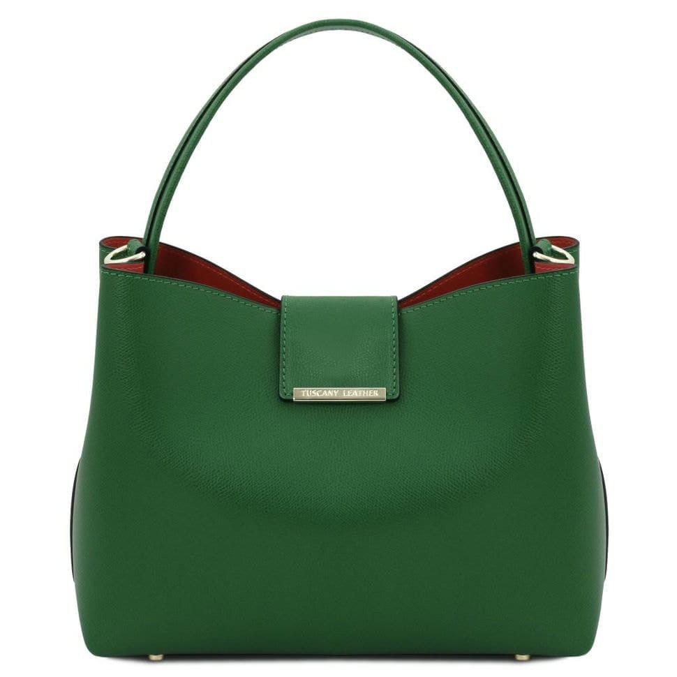 Женская сумка тоут из сафьяновой кожи Clio Tuscany TL141690 (Зеленый)