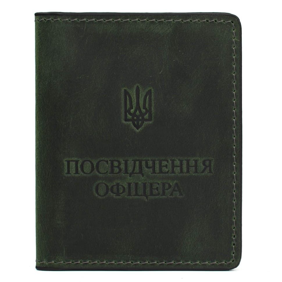 Кожаная обложка Удостоверение офицера Grande Pelle 259191 зеленая