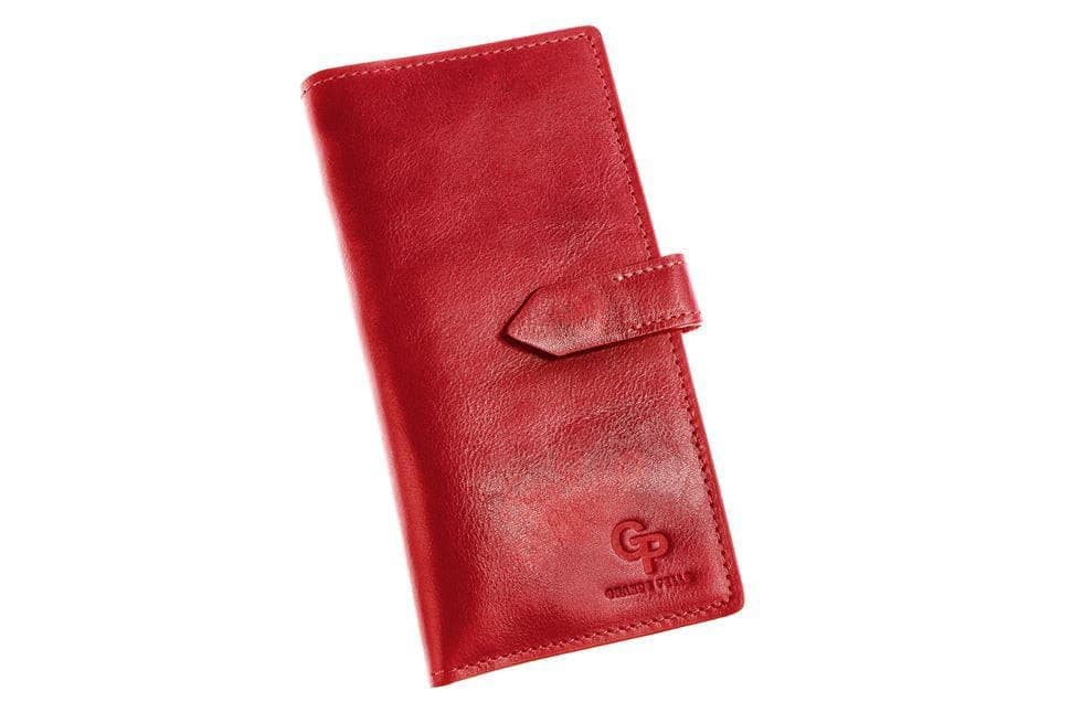 Портмоне, червоне жіноче з хлястиком Grande Pelle 524660 — 4