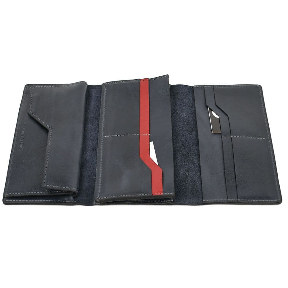 Портмоне Grande Pelle 533670 глянсова шкіра синє — 4
