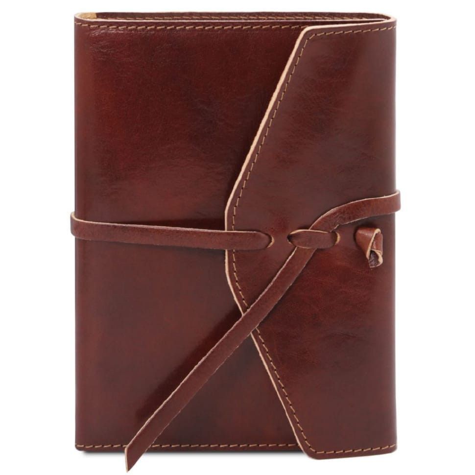 Кожаный блокнот на шнуровке Tuscany Leather TL142027  (Коричневый)