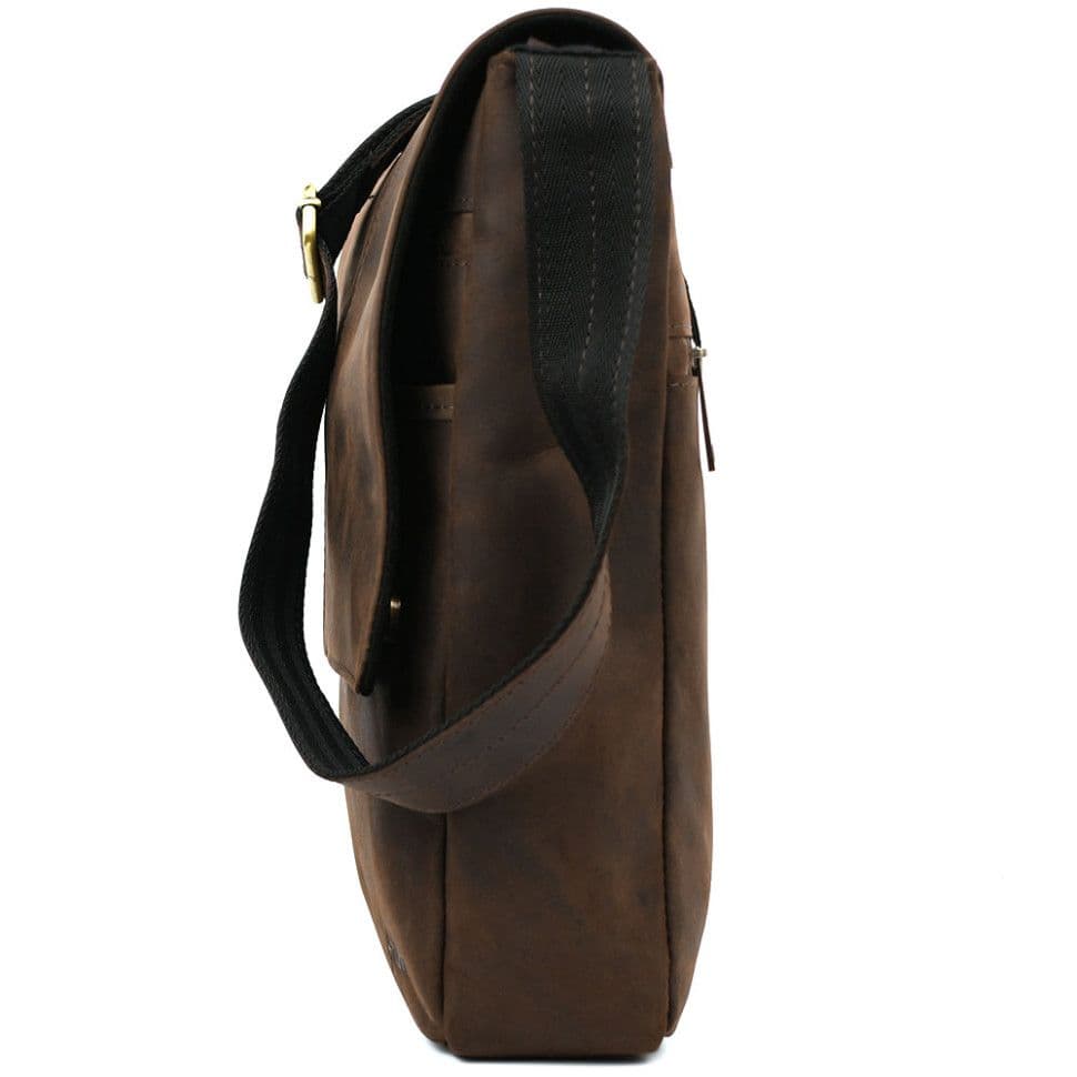 Чоловіча сумка шкіряна А4 через плече коричнева RC-1501-3md TARWA crazy horse — 4
