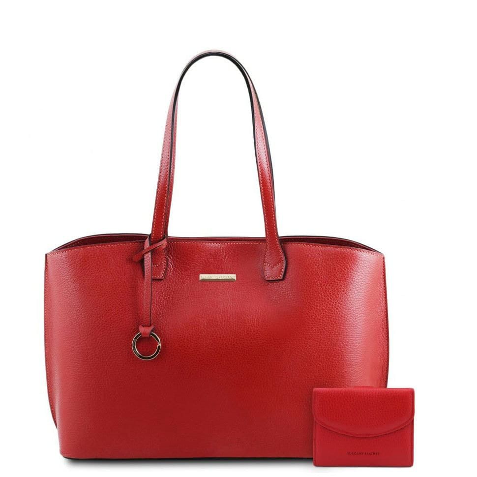 Набор женская сумка шоппер и кошелек Tuscany Pantelleria TL142157 (Lipstick Red)