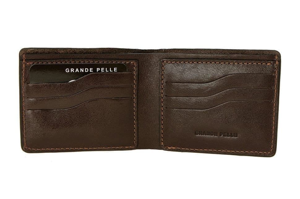 Портмоне Grande Pelle Onda 110х90х10 мм глянцевая кожа шоколад 507620 — 2