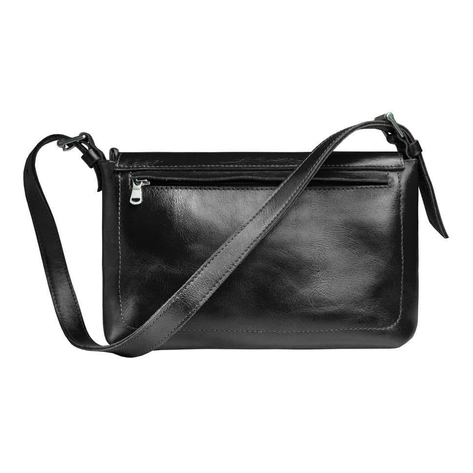 Женская сумка Grande Pelle 759610 270х180х70 мм глянцевая кожа черный — 4