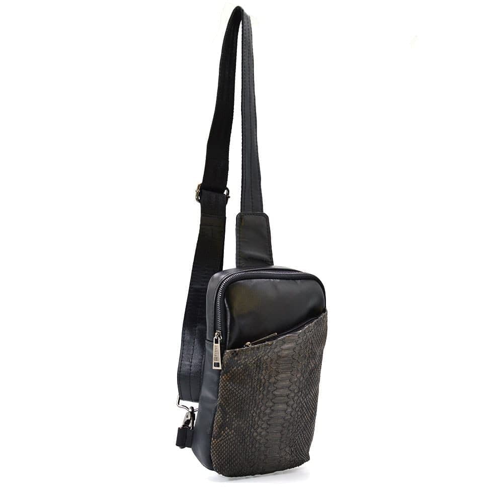 Рюкзак слінг зі шкіри наппа і питона GArep-0204-3md TARWA — 3