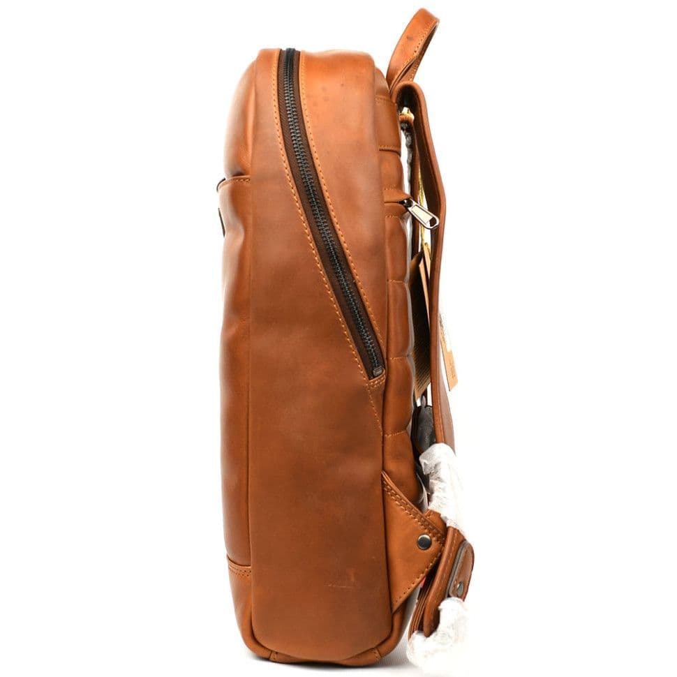 Міський шкіряний рюкзак HILL BURRY HB15295B рудий — 3