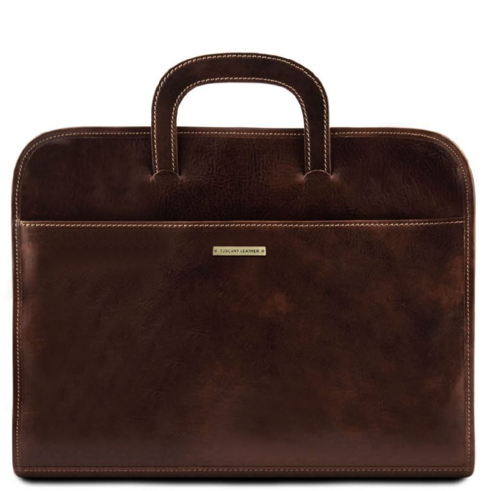 Мужская кожаная папка - портфель Tuscany Leather Sorrento TL141022 (Темно-коричневый)