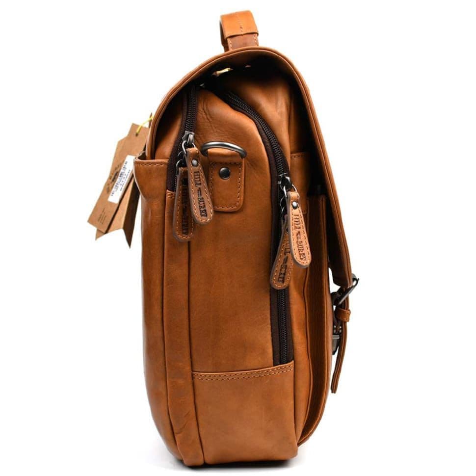 Велика шкіряна сумка для ноутбука 17 дюймів Hill&Burry HB3237B — 3