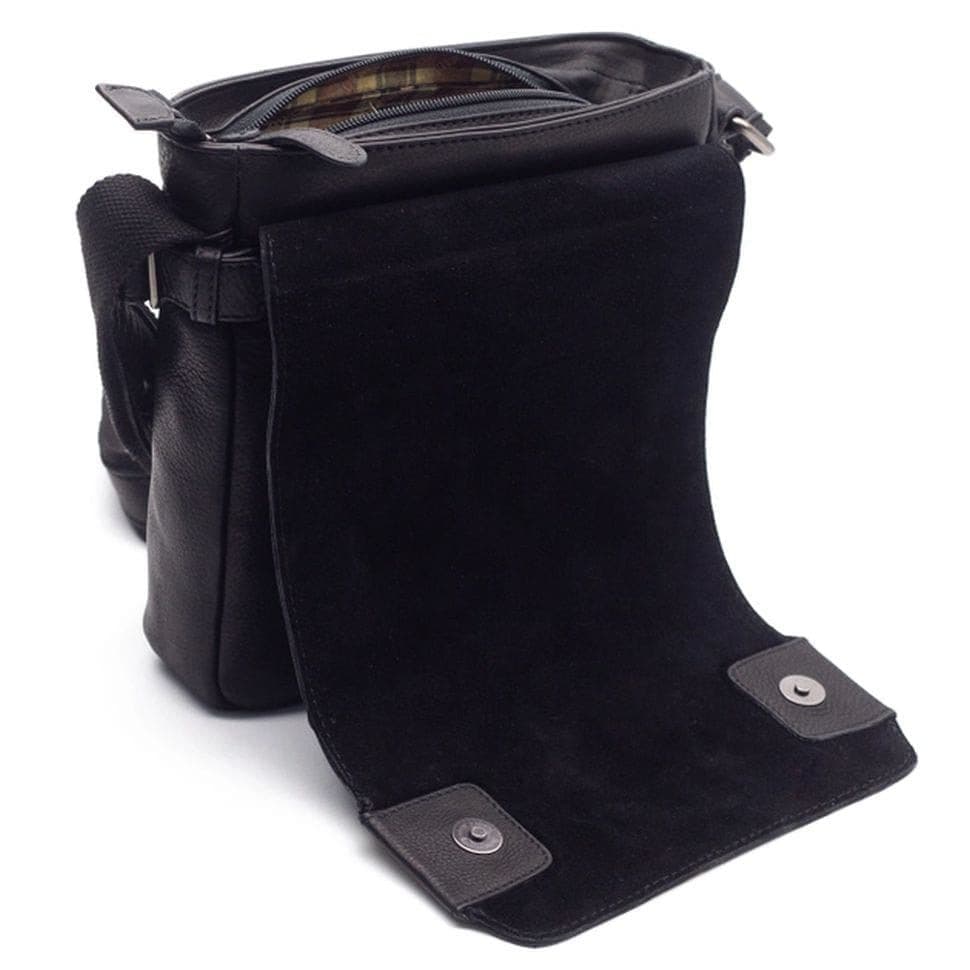 Мужская почтальонка из кожи HILL BURRY HB3200A черная — 2