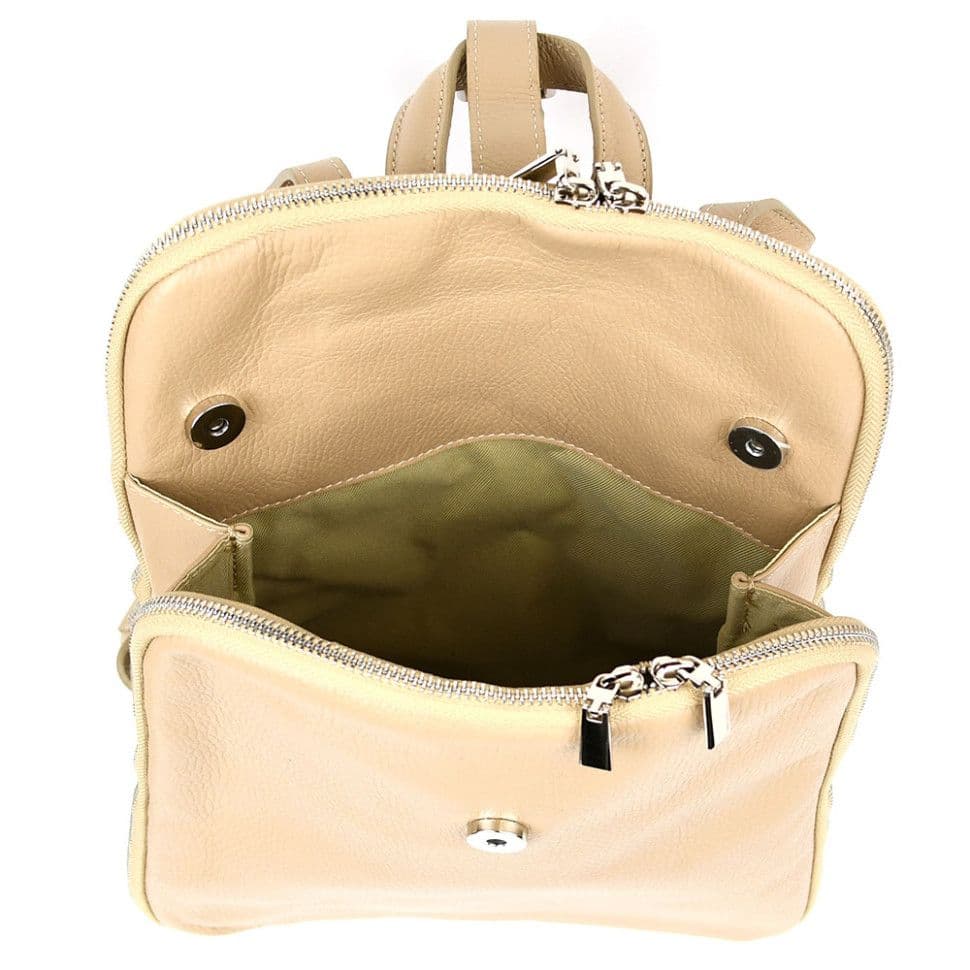 Шкіряний італійський рюкзак Firenze HB03334Beige бежевий — 3