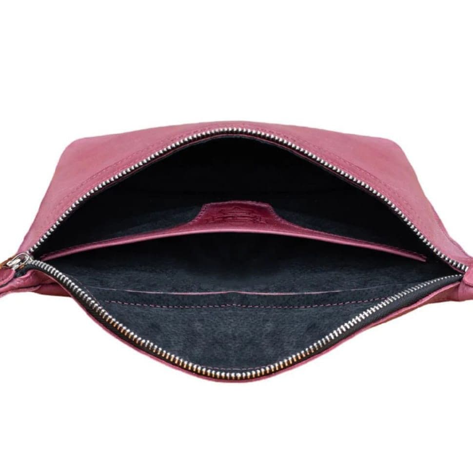 Шкіряна поясна сумка Grande Pelle 743661 бордова — 2