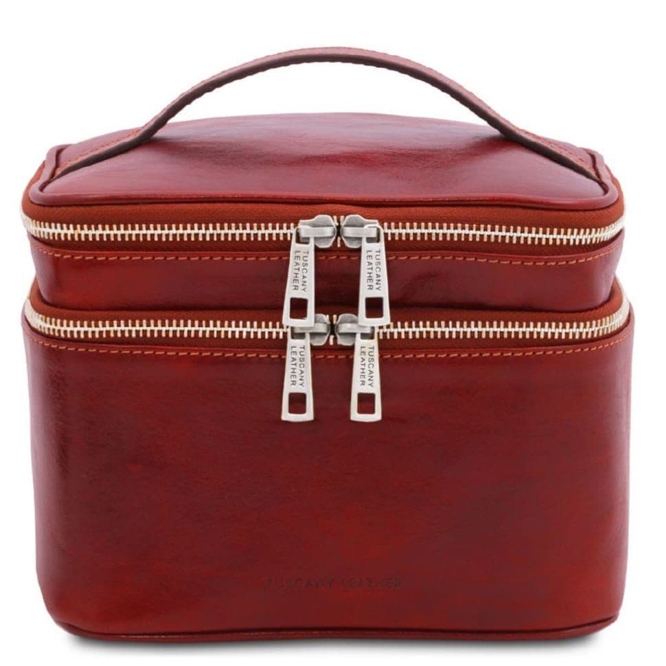 Шкіряний несесер косметичка Eliot Tuscany TL142045 (червоний) — 2