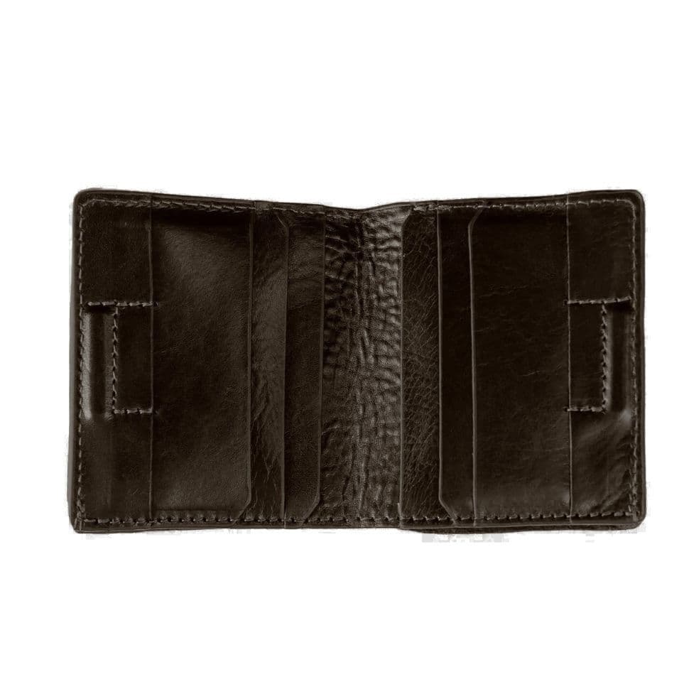 Мужское кожаное портмоне бифолд с монетницей Grande Pelle 528620 коричневое — 3
